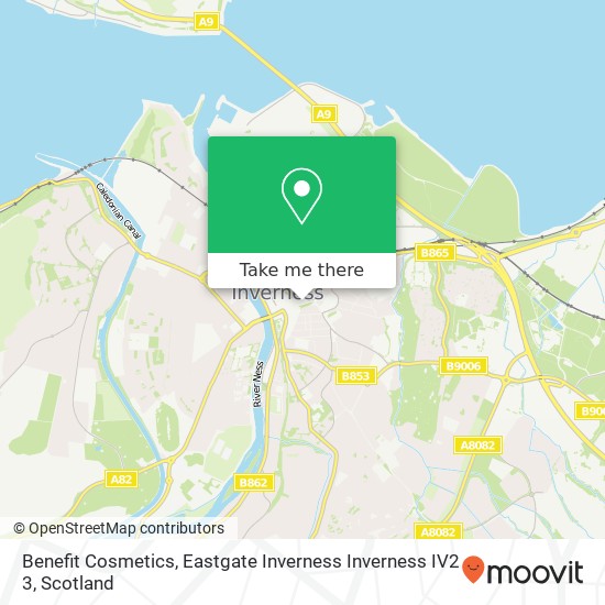 Benefit Cosmetics, Eastgate Inverness Inverness IV2 3 map