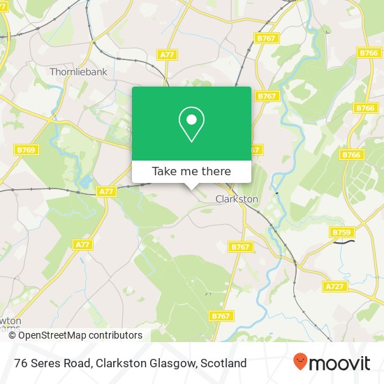 76 Seres Road, Clarkston Glasgow map