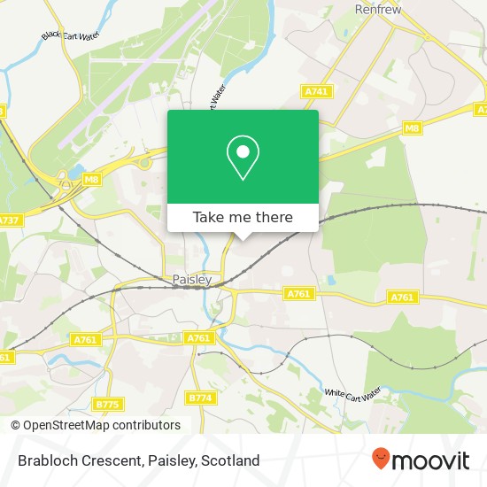 Brabloch Crescent, Paisley map