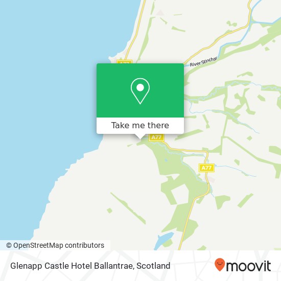 Glenapp Castle Hotel Ballantrae, Ballantrae Girvan map