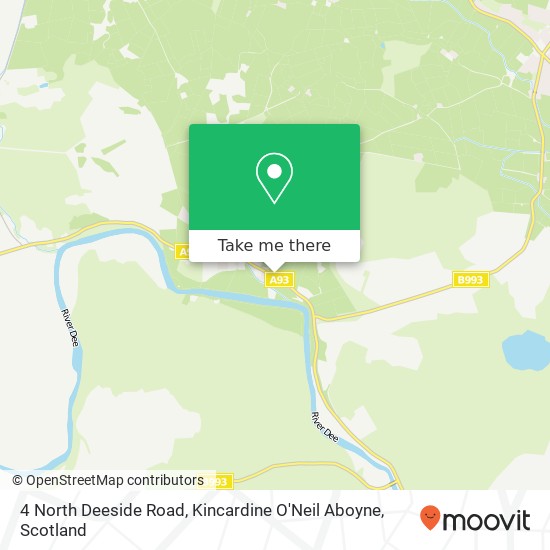 4 North Deeside Road, Kincardine O'Neil Aboyne map