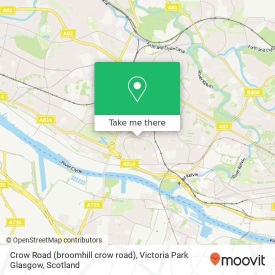 Crow Road (broomhill crow road), Victoria Park Glasgow map