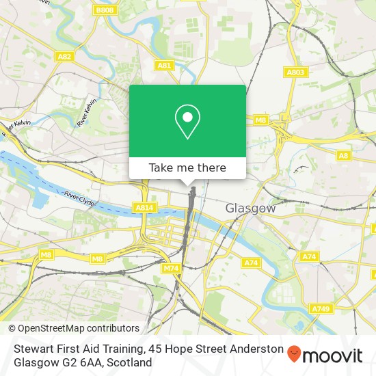 Stewart First Aid Training, 45 Hope Street Anderston Glasgow G2 6AA map