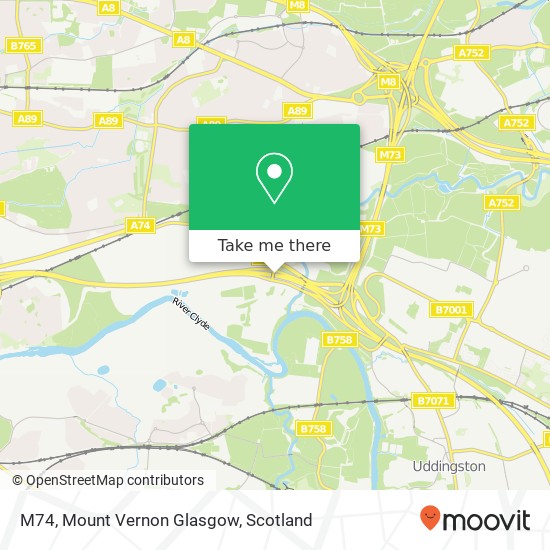 M74, Mount Vernon Glasgow map