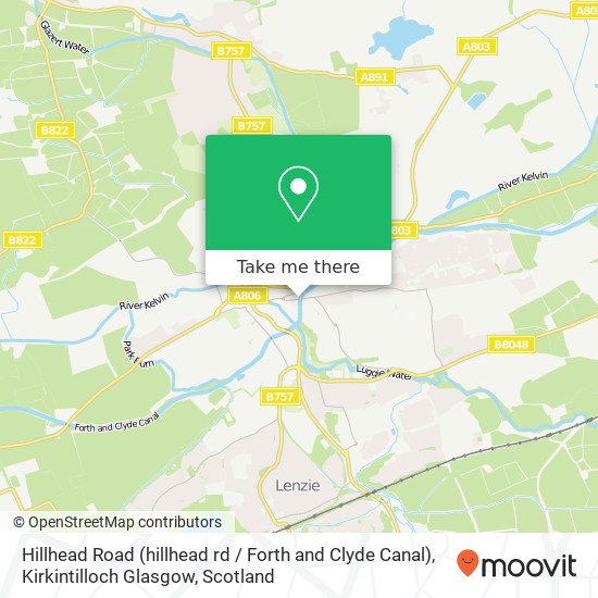 Hillhead Road (hillhead rd / Forth and Clyde Canal), Kirkintilloch Glasgow map