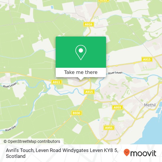 Avril's Touch, Leven Road Windygates Leven KY8 5 map