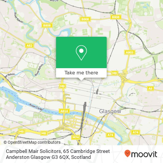 Campbell Mair Solicitors, 65 Cambridge Street Anderston Glasgow G3 6QX map