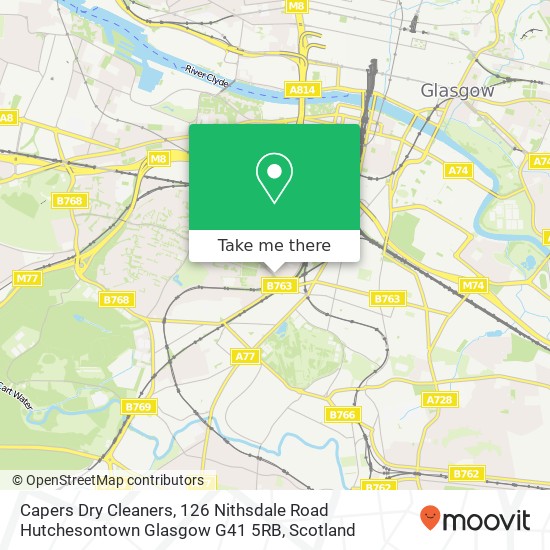 Capers Dry Cleaners, 126 Nithsdale Road Hutchesontown Glasgow G41 5RB map