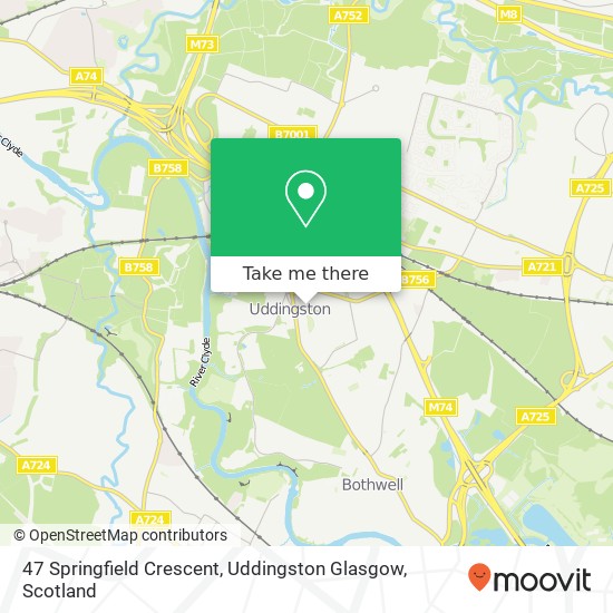 47 Springfield Crescent, Uddingston Glasgow map