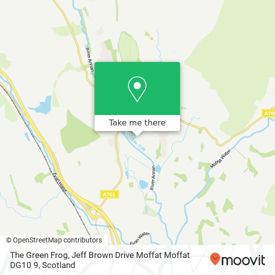 The Green Frog, Jeff Brown Drive Moffat Moffat DG10 9 map