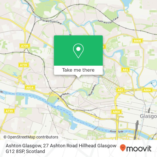 Ashton Glasgow, 27 Ashton Road Hillhead Glasgow G12 8SP map