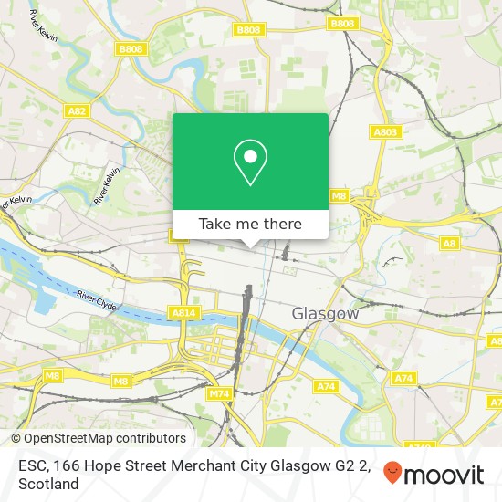 ESC, 166 Hope Street Merchant City Glasgow G2 2 map