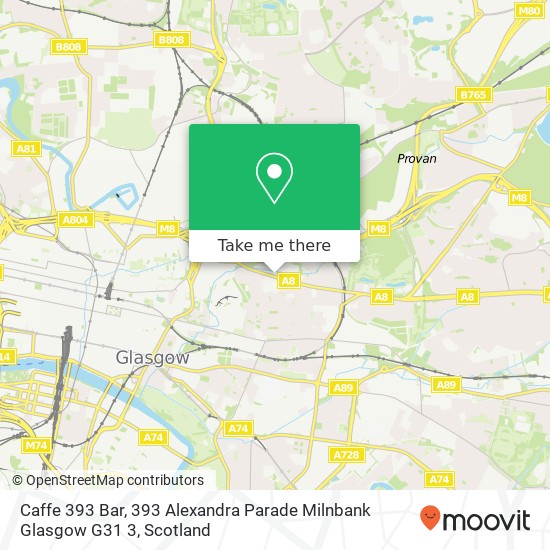 Caffe 393 Bar, 393 Alexandra Parade Milnbank Glasgow G31 3 map