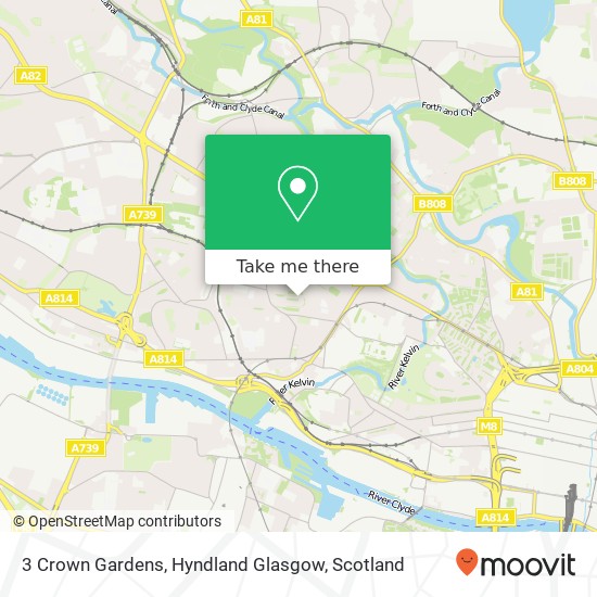 3 Crown Gardens, Hyndland Glasgow map