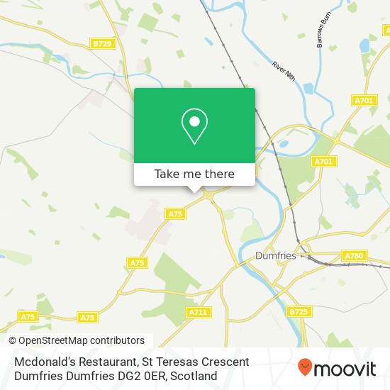 Mcdonald's Restaurant, St Teresas Crescent Dumfries Dumfries DG2 0ER map