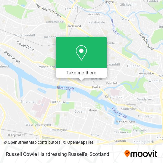 Russell Cowie Hairdressing Russell's map