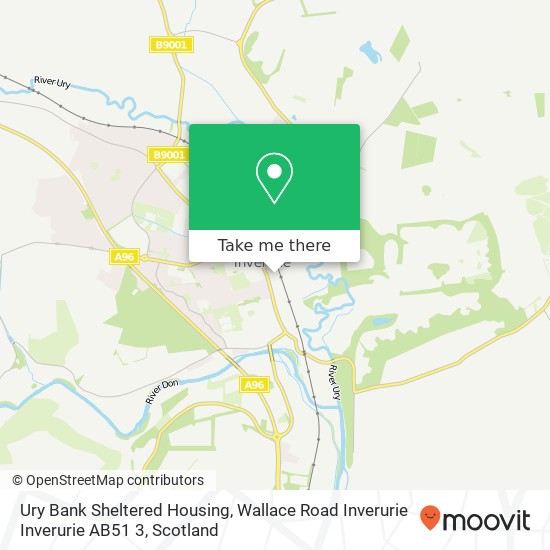 Ury Bank Sheltered Housing, Wallace Road Inverurie Inverurie AB51 3 map