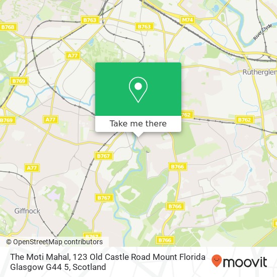 The Moti Mahal, 123 Old Castle Road Mount Florida Glasgow G44 5 map