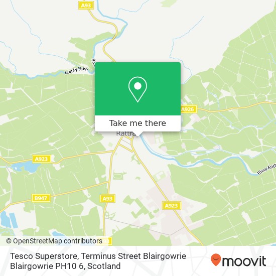 Tesco Superstore, Terminus Street Blairgowrie Blairgowrie PH10 6 map