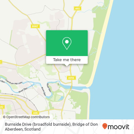 Burnside Drive (broadfold burnside), Bridge of Don Aberdeen map