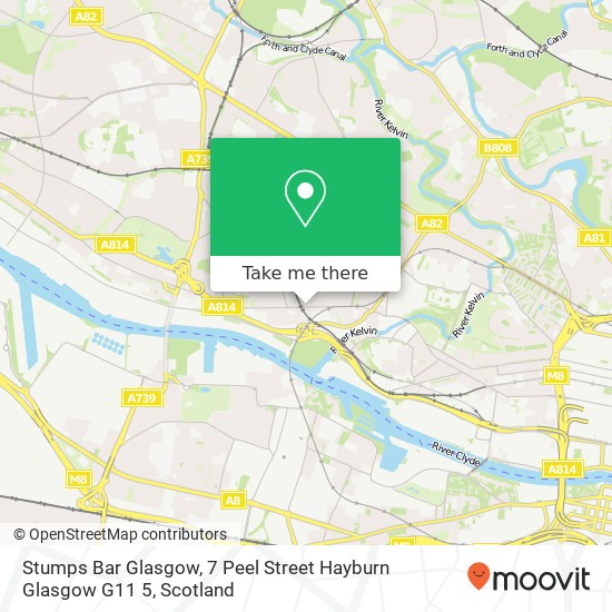 Stumps Bar Glasgow, 7 Peel Street Hayburn Glasgow G11 5 map