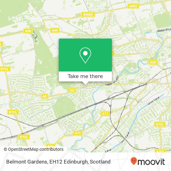 Belmont Gardens, EH12 Edinburgh map