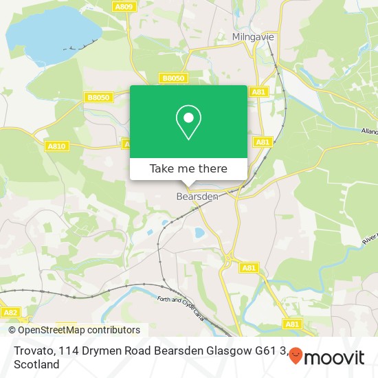 Trovato, 114 Drymen Road Bearsden Glasgow G61 3 map