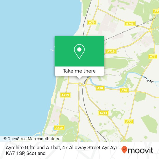 Ayrshire Gifts and A That, 47 Alloway Street Ayr Ayr KA7 1SP map