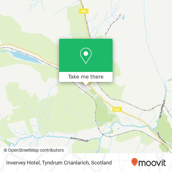 Invervey Hotel, Tyndrum Crianlarich map