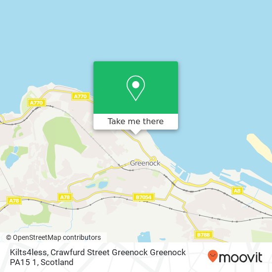 Kilts4less, Crawfurd Street Greenock Greenock PA15 1 map