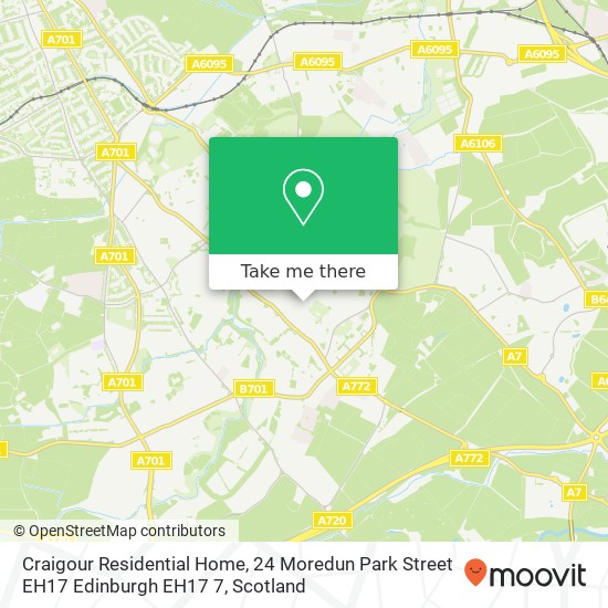 Craigour Residential Home, 24 Moredun Park Street EH17 Edinburgh EH17 7 map