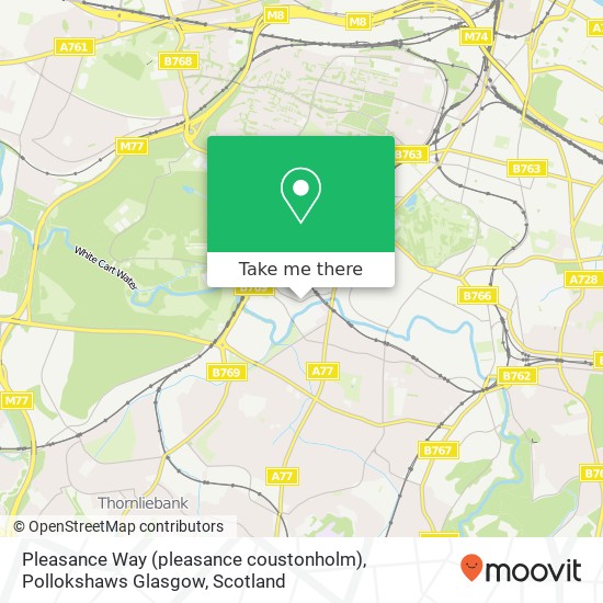 Pleasance Way (pleasance coustonholm), Pollokshaws Glasgow map