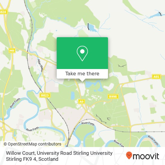 Willow Court, University Road Stirling University Stirling FK9 4 map