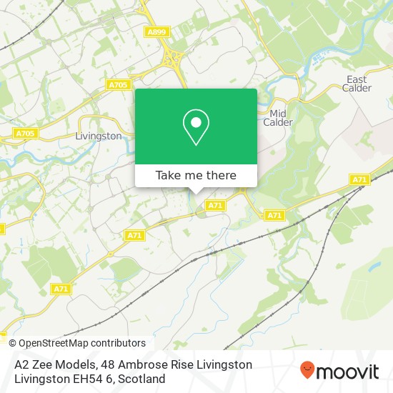 A2 Zee Models, 48 Ambrose Rise Livingston Livingston EH54 6 map