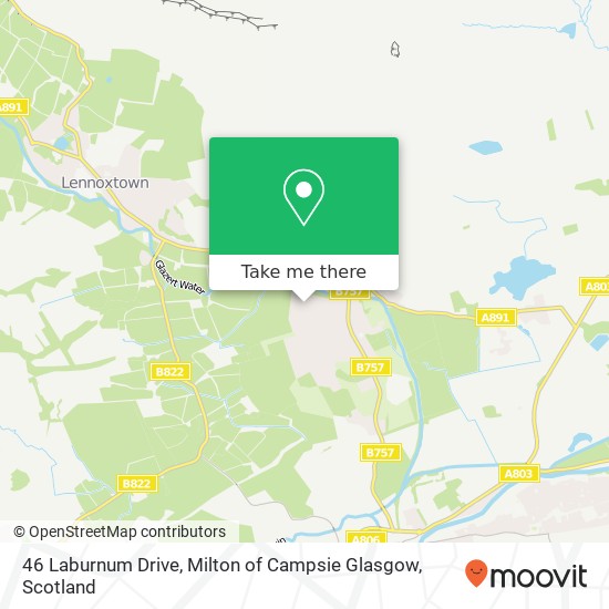 46 Laburnum Drive, Milton of Campsie Glasgow map