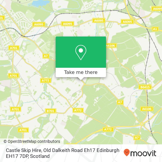 Castle Skip Hire, Old Dalkeith Road Eh17 Edinburgh EH17 7DP map