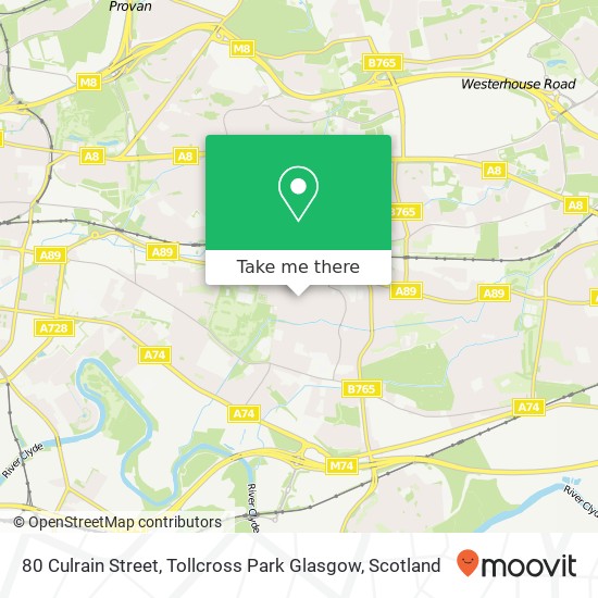 80 Culrain Street, Tollcross Park Glasgow map