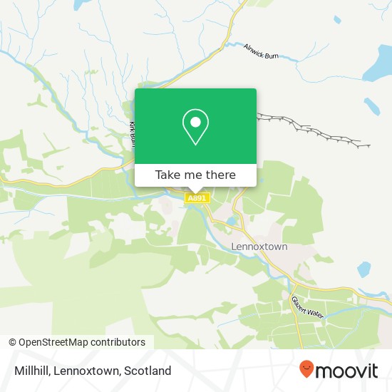 Millhill, Lennoxtown map