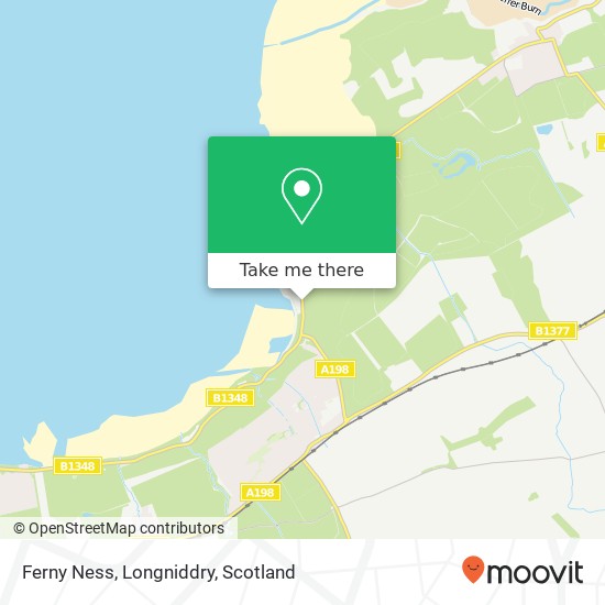 Ferny Ness, Longniddry map