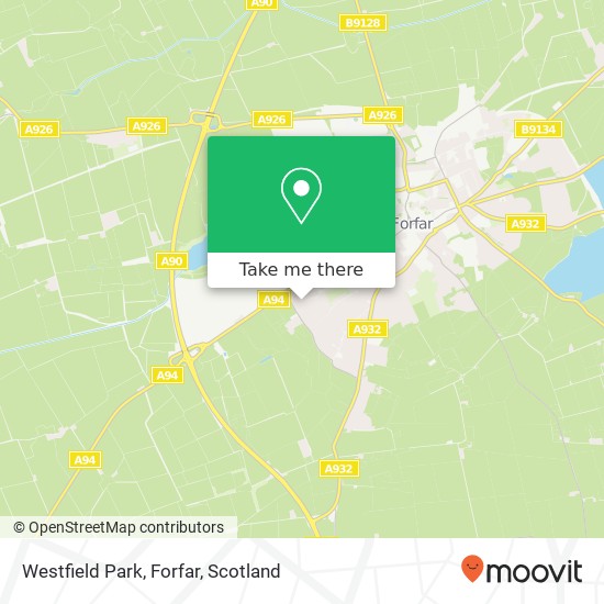 Westfield Park, Forfar map