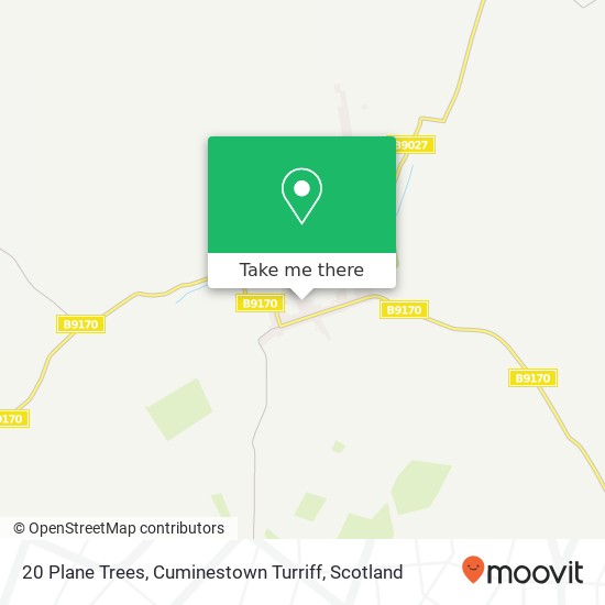 20 Plane Trees, Cuminestown Turriff map