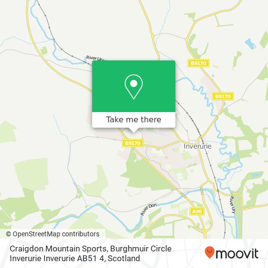 Craigdon Mountain Sports, Burghmuir Circle Inverurie Inverurie AB51 4 map