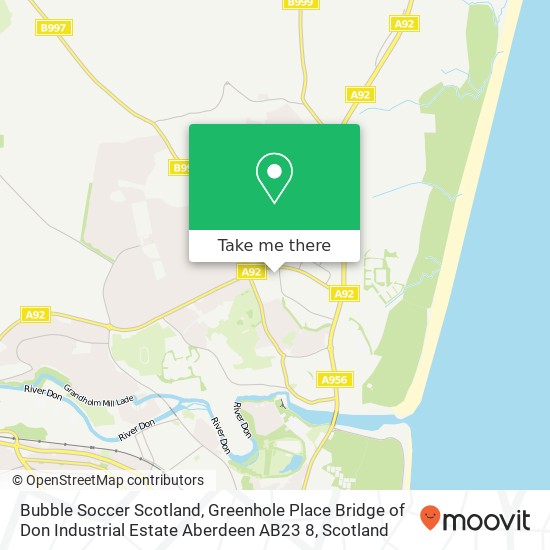 Bubble Soccer Scotland, Greenhole Place Bridge of Don Industrial Estate Aberdeen AB23 8 map