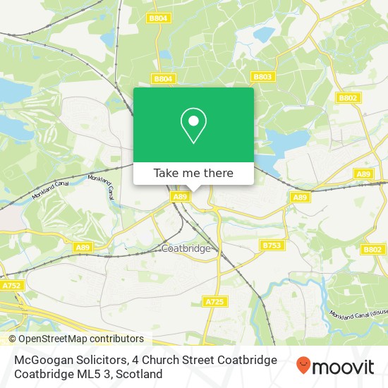 McGoogan Solicitors, 4 Church Street Coatbridge Coatbridge ML5 3 map