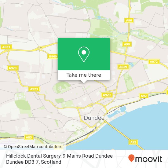 Hillclock Dental Surgery, 9 Mains Road Dundee Dundee DD3 7 map