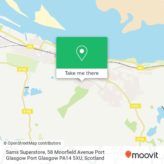 Sams Superstore, 58 Moorfield Avenue Port Glasgow Port Glasgow PA14 5XU map