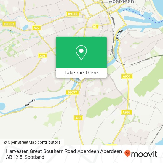 Harvester, Great Southern Road Aberdeen Aberdeen AB12 5 map