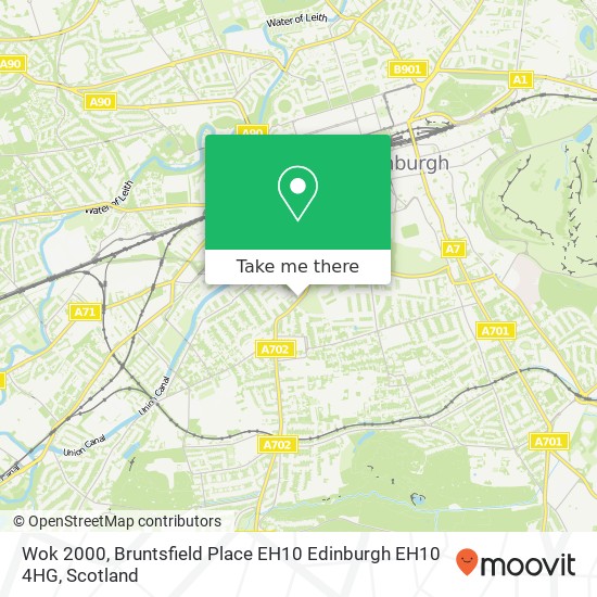 Wok 2000, Bruntsfield Place EH10 Edinburgh EH10 4HG map