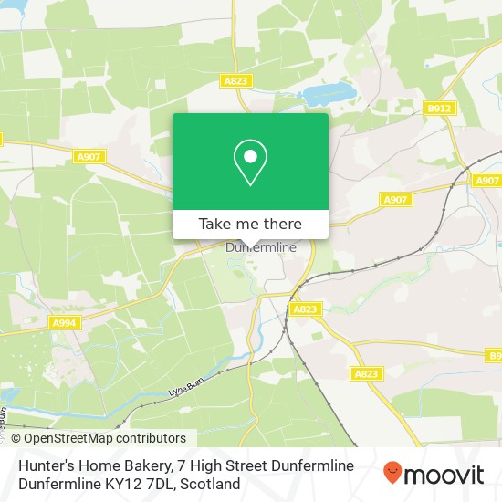 Hunter's Home Bakery, 7 High Street Dunfermline Dunfermline KY12 7DL map