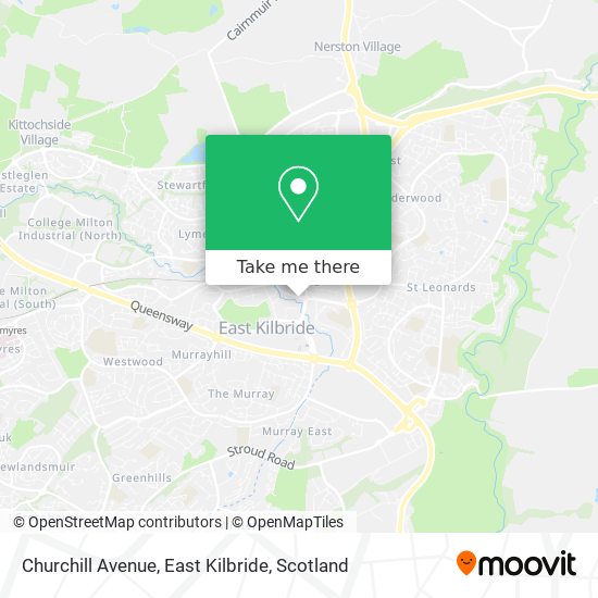 Churchill Avenue, East Kilbride map